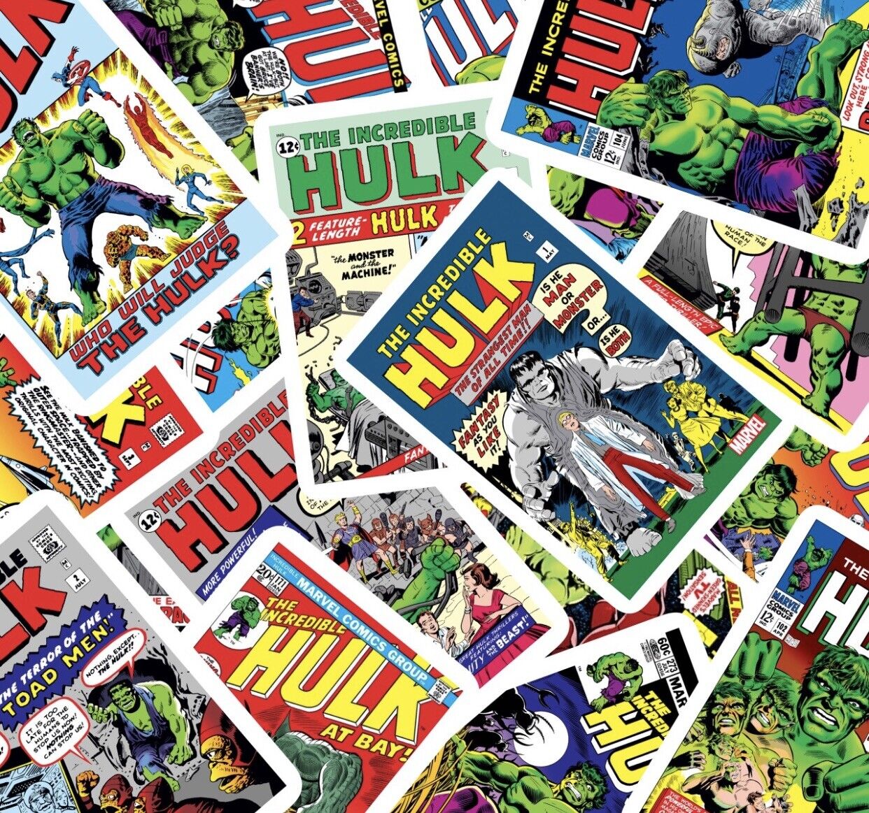 Incredible Hulk Comic Book Sticker Set 40 Piece Sticker Set Waterproof Stickers