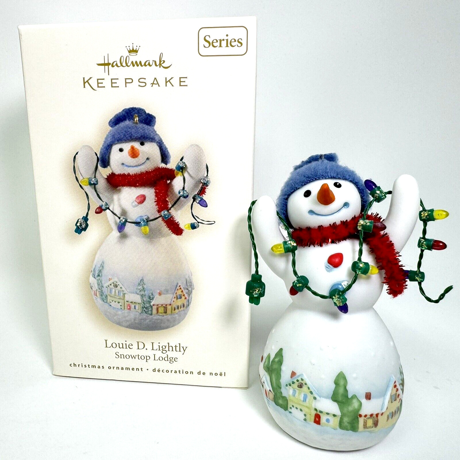 2008 Hallmark Keepsake Ornament - LOUIE D LIGHTLY - #4 SNOWTOP LODGE - Snowman