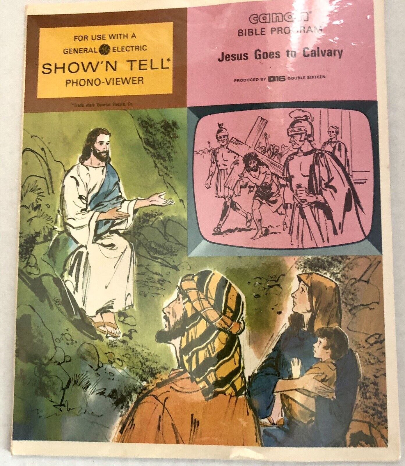 Show\'n Tell Phono Viewer; Jesus Goes To Calvary. Canon Bible Program 1967 NEW