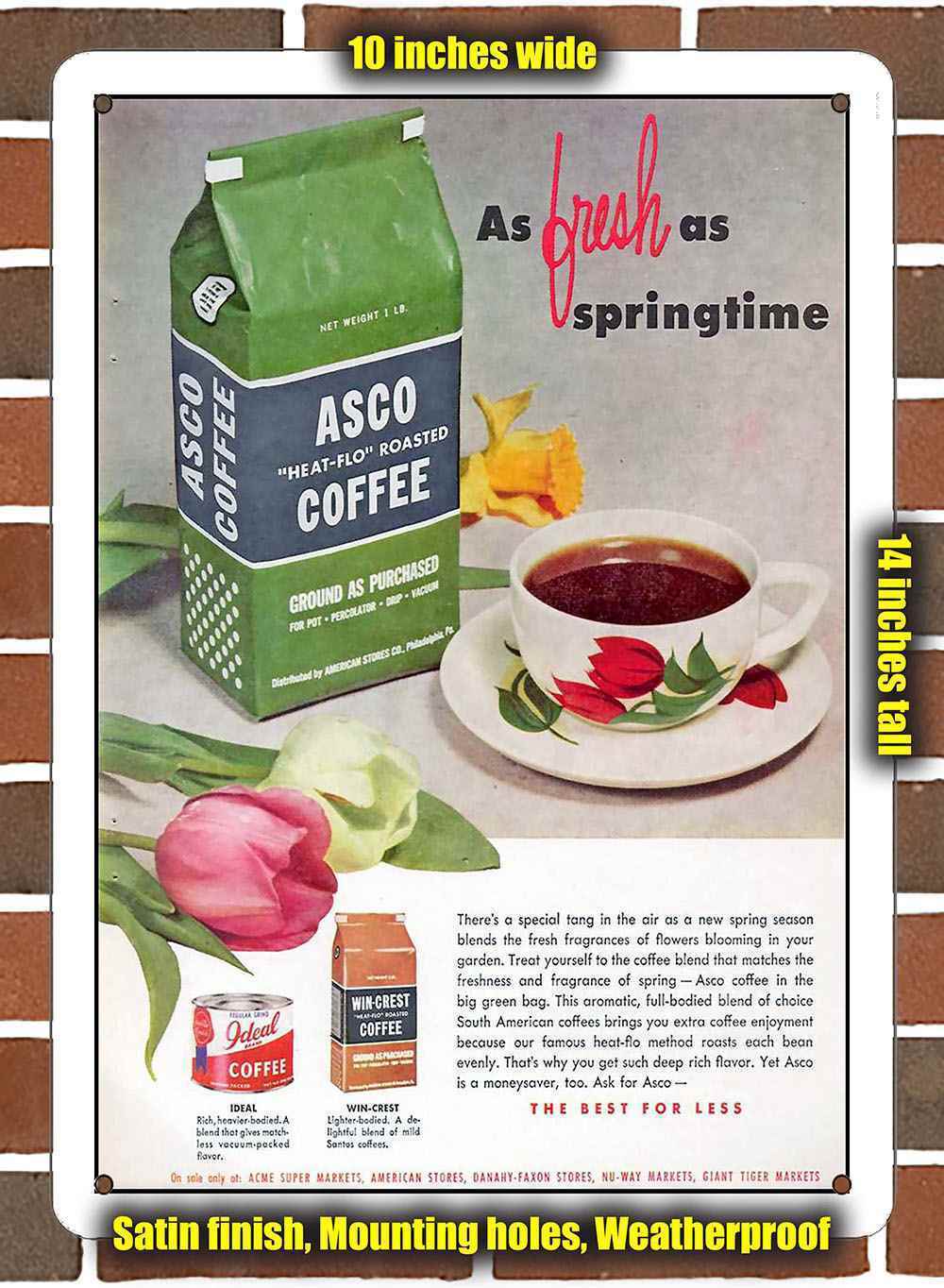 Metal Sign - 1956 Asco Coffee- 10x14 inches