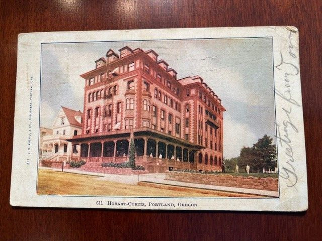 Antique Postcard RPPC- 1907 Hobart-Curtis Hotel, Portland, Oregon
