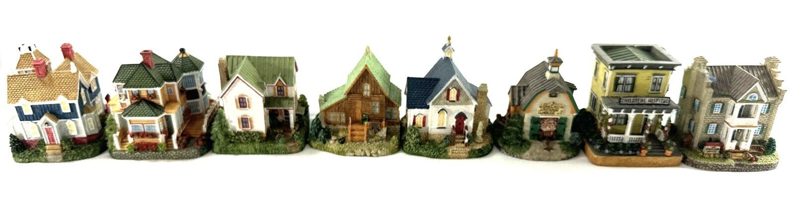 Lot of 8 Vintage International Resources Village Cottage Miniatures