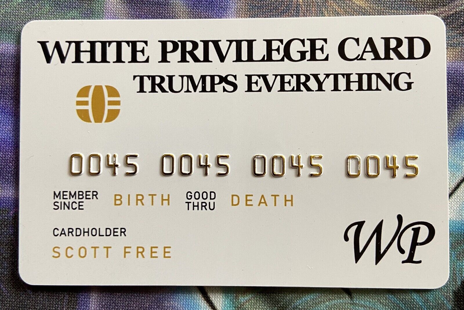 Wyt Privilege Card Credit Card Trump Prank 45 Official Race Card Gag 2024