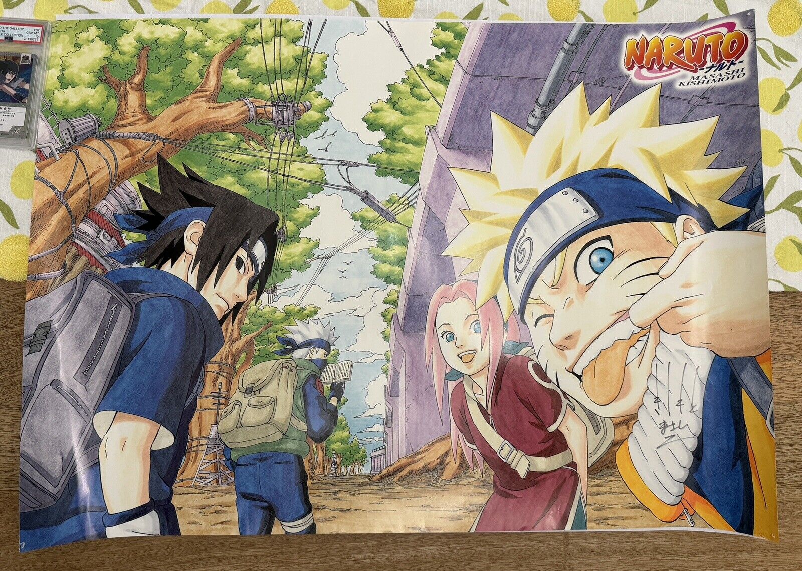 RARE Naruto Original Artwork Poster Signed By Masashi Kishimoto