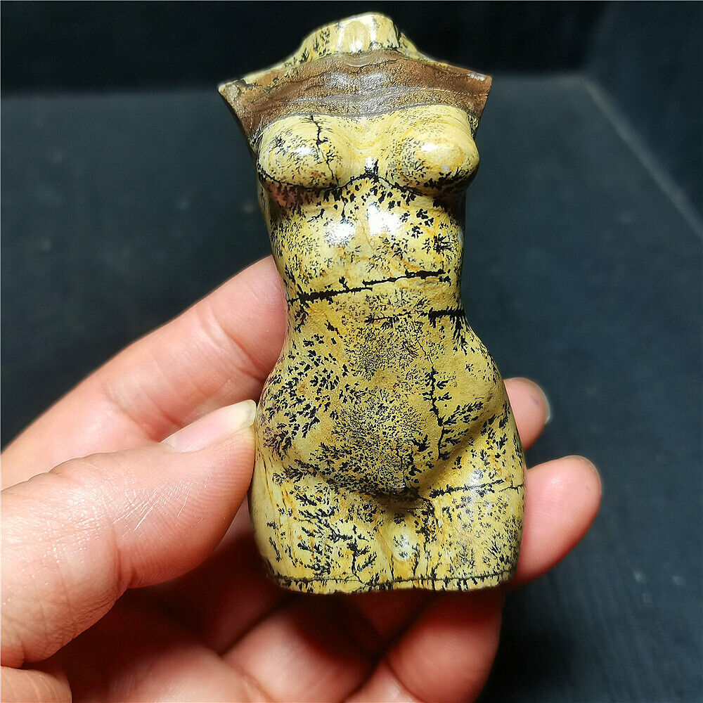 TOP 118G Handcarved Female Models with Natural Chinese Painting Stones  WYY2070