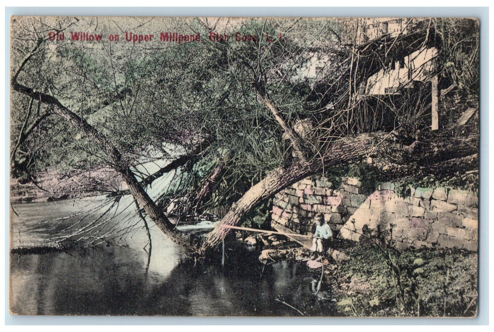 1909 Willow on Upper Millpond Glen Cove Long Island New York NY Postcard