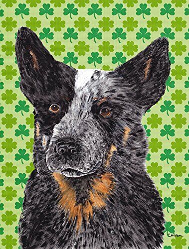 Caroline's Treasures Australian Cattle Dog St. Patrick's Day Shamrock Flag
