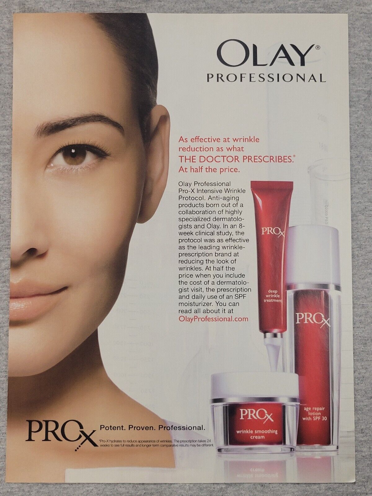 2010 Magazine Advertisement Page Olay Professionals Wrinkle Cream Print Ad