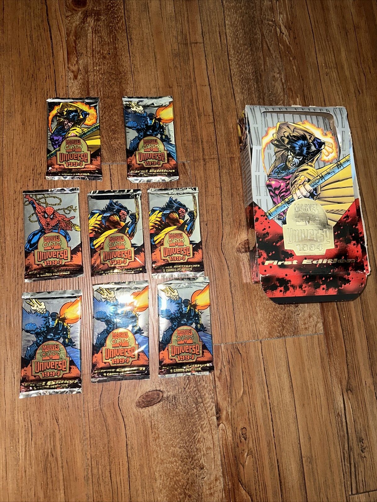8 Sealed Packs 1994 Fleer Marvel Cards Universe First Edition Gambit Open Box
