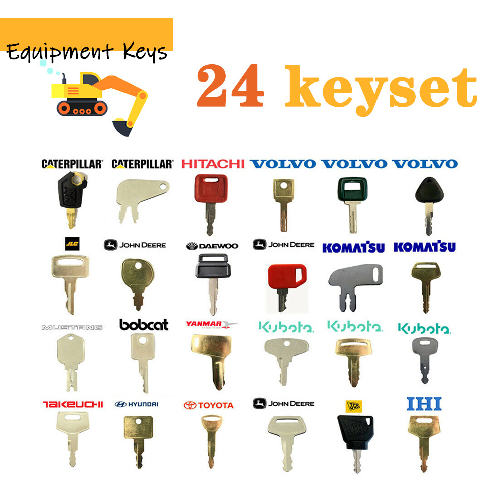 24 Keys Heavy Equipment Construction Machines Ignition Volvo Cat JCB Case Kubota