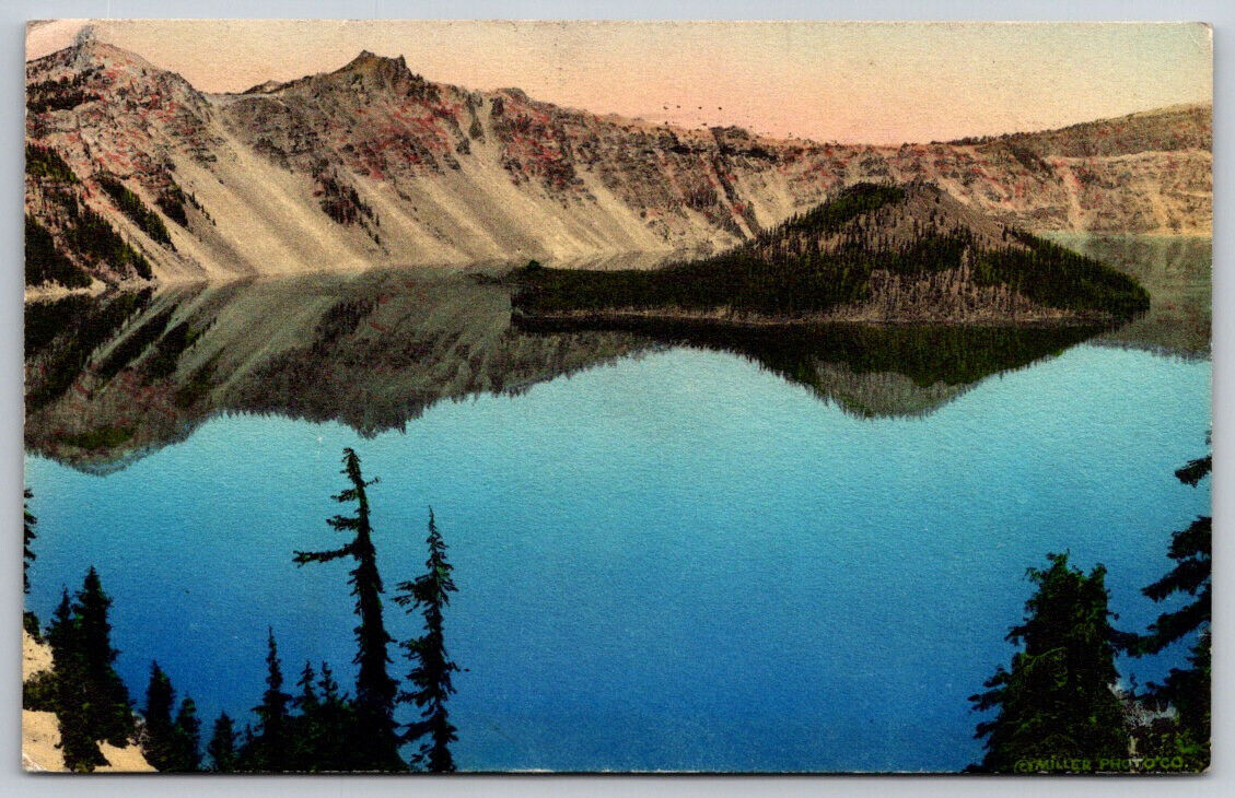 Crater Lake Crater Lake National Park Showing Watchman Glacier Peak Ore Postcard