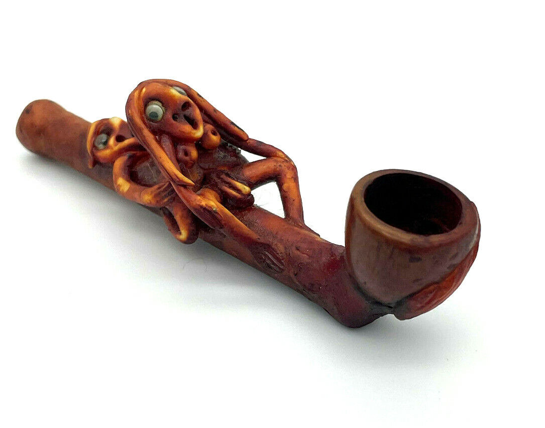 REVERSE COWGIRL RIDING SEX HANDMADE TABACCO CLAY WATER PIPE PERUVIAN CRAFTED