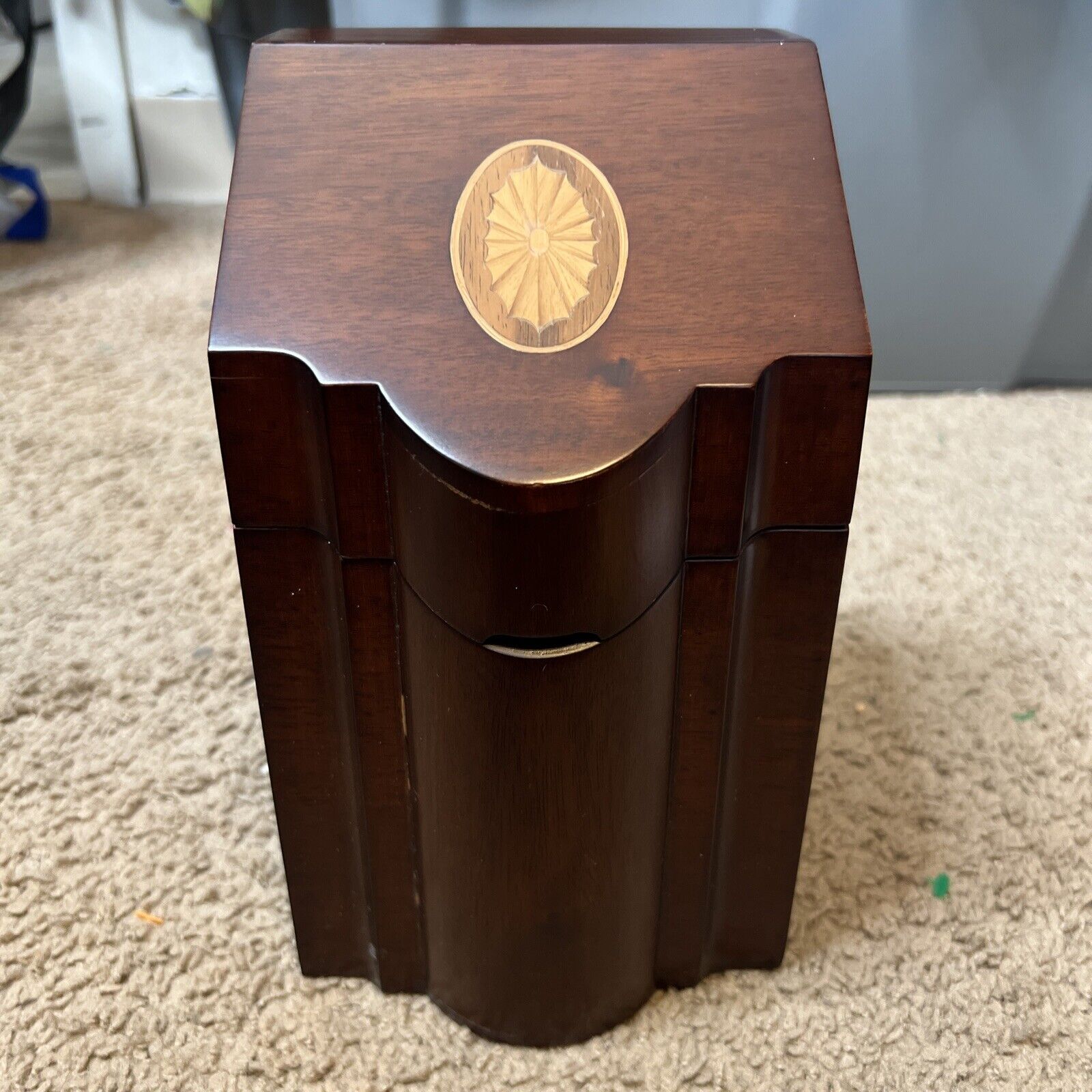 Antique Mahogany Inlaid Wood Wooden Storage Box Selamat Designs