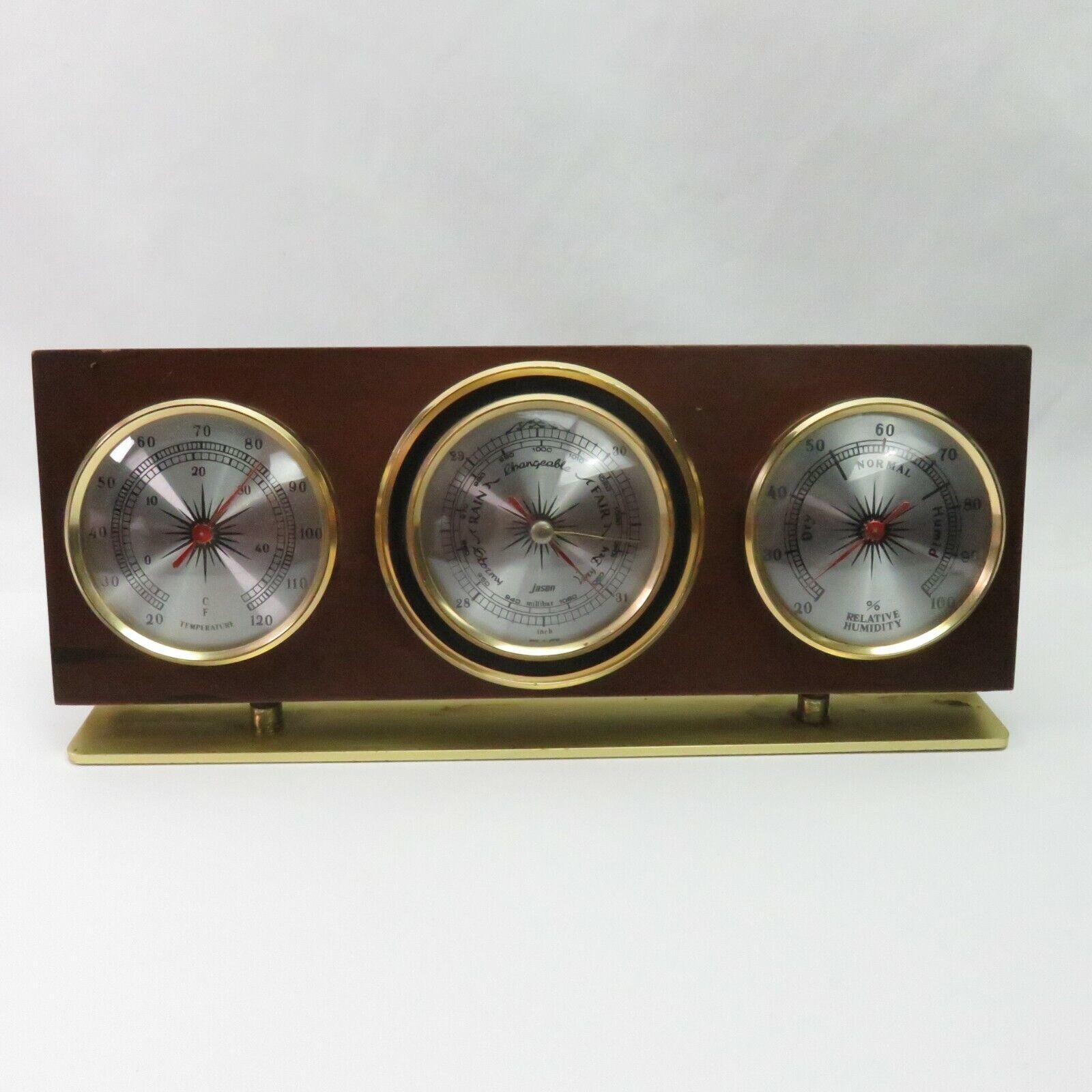 Vintage Jason Weather Station Barometer RARE Vintage Art Deco WORKING