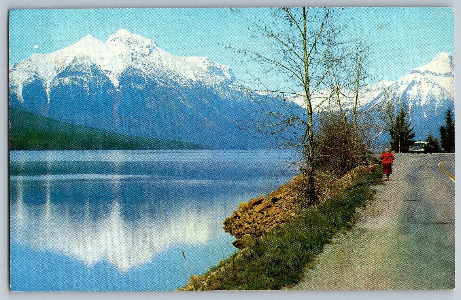 Glacier Park, Montana MT - Lake McDonald, Largest Lake - Vintage Postcard