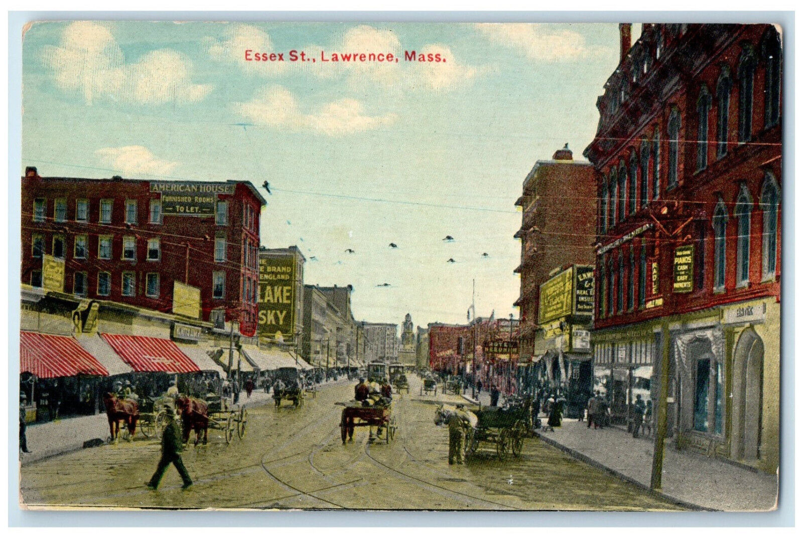 c1910 Essex Street Lawrence Massachusetts MA Antique Unposted Postcard
