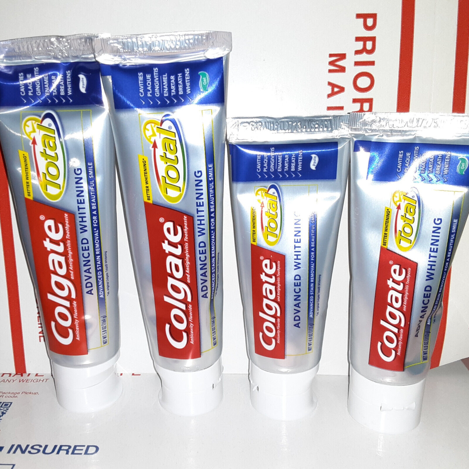 4 Colgate Total Advanced whitening toothpaste original formula w/Triclosan Read