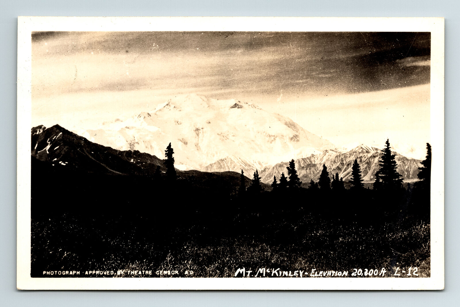 RPPC Postcard Mount McKinley AK Alaska Mt Landscape Real Photo