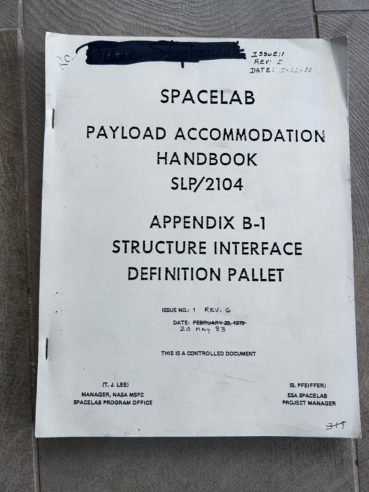 Spacelab Payload Accommodation Handbook NASA Rare authentic manual 1983 ESA