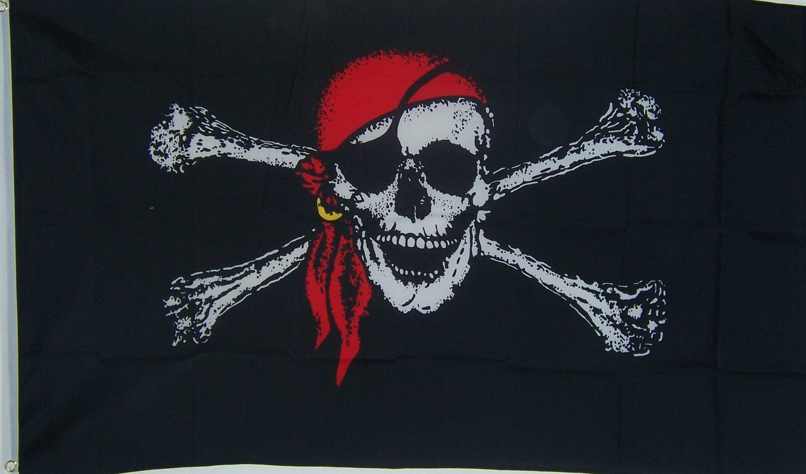 NEW 3ftx5ft RED BANDANA PIRATE FLAG DOUBLE SIDED better quality usa seller 
