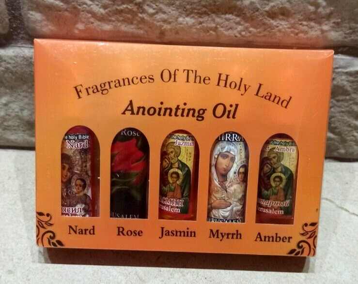 5 Pcs 10ML Anointing Oil Nard Rose Jasmin Myrrh Amber Jerusalem Holy land Bless