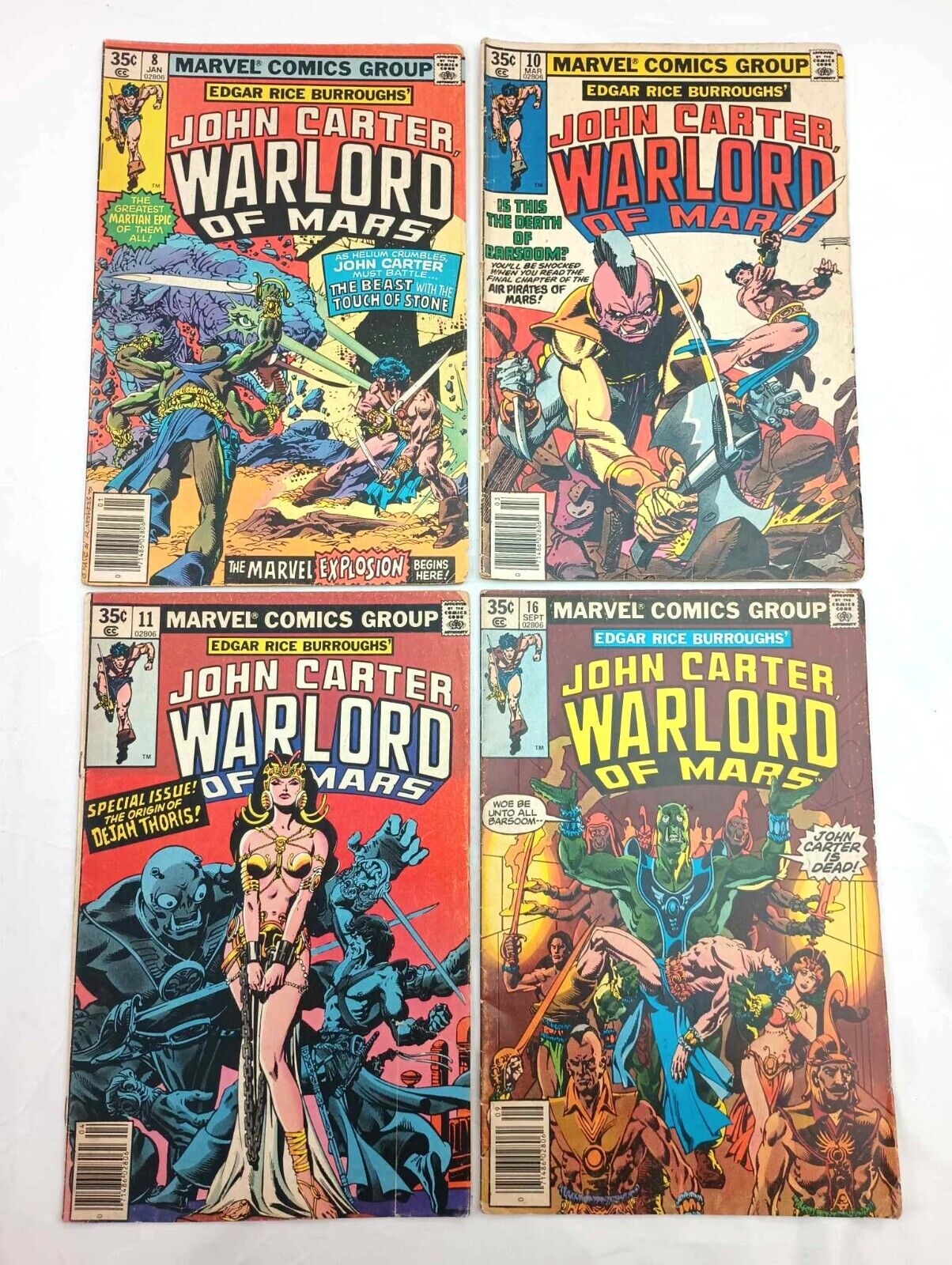 Comic book lot of 4 John Carter Warlord of Mars 8 10 11 16 marvel vintage
