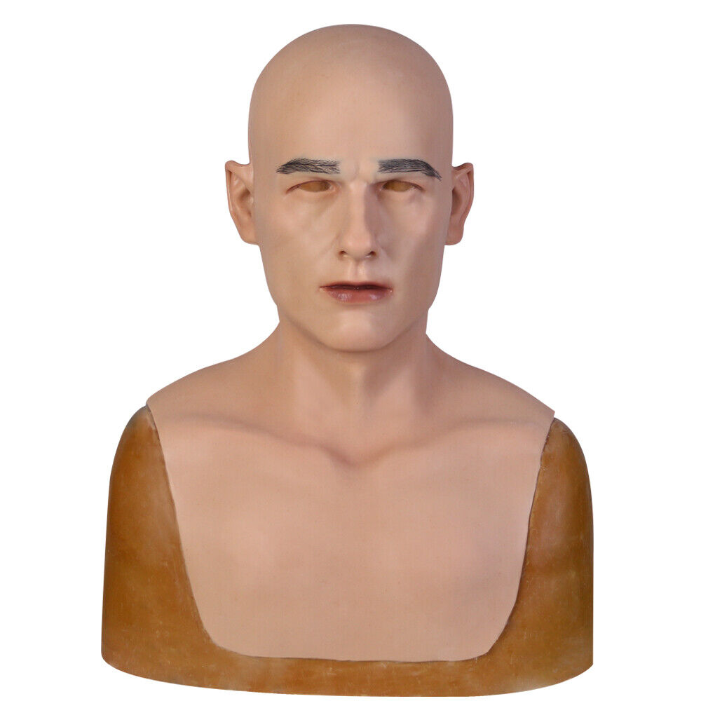 Realistic Silicone Headwear Man Mask Male Disguise Cosplay Realistic Party Masks