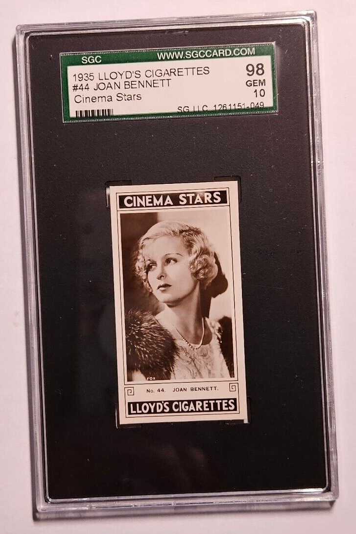 1935 LLOYD'S CINEMA STARS #44 JOAN BENNETT SGC 10 GEM MINT