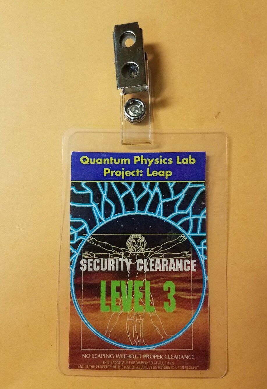 Quantum Leap ID Badge - Physics Lab Security Clearance Level 3 Cosplay costume 
