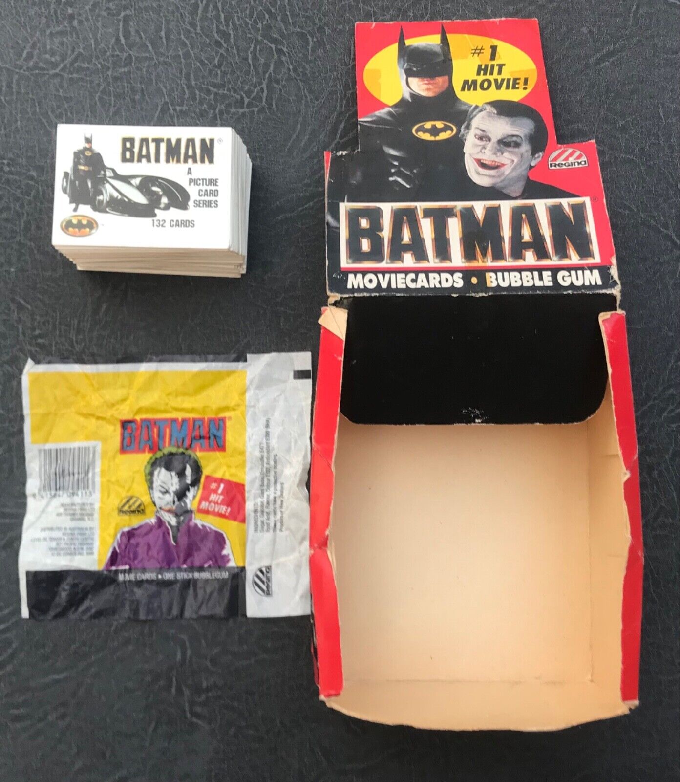 *VHTF Batman The Movie (First Series) 1989 Regina NZ Box Wrapper & Cards 120/132