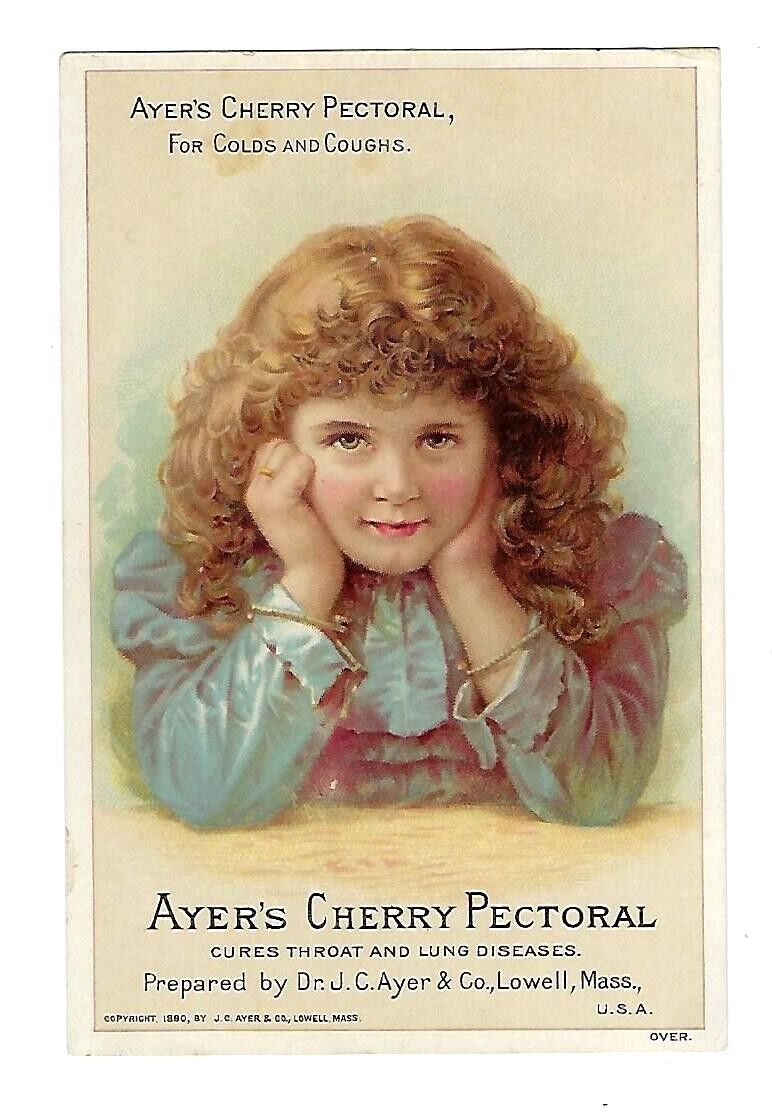 c1890\'s Trade Card Ayer\'s Cherry Pectoral, Dr. J.C. Ayer & Co. Lowell, Mass