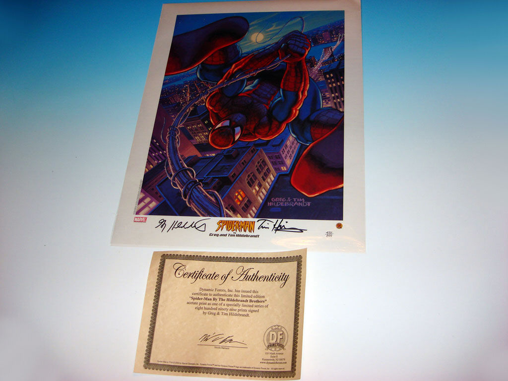 Spider-Man Lithograph Signed by artists Greg & Tim Hildebrandt Marvel Comics COA
