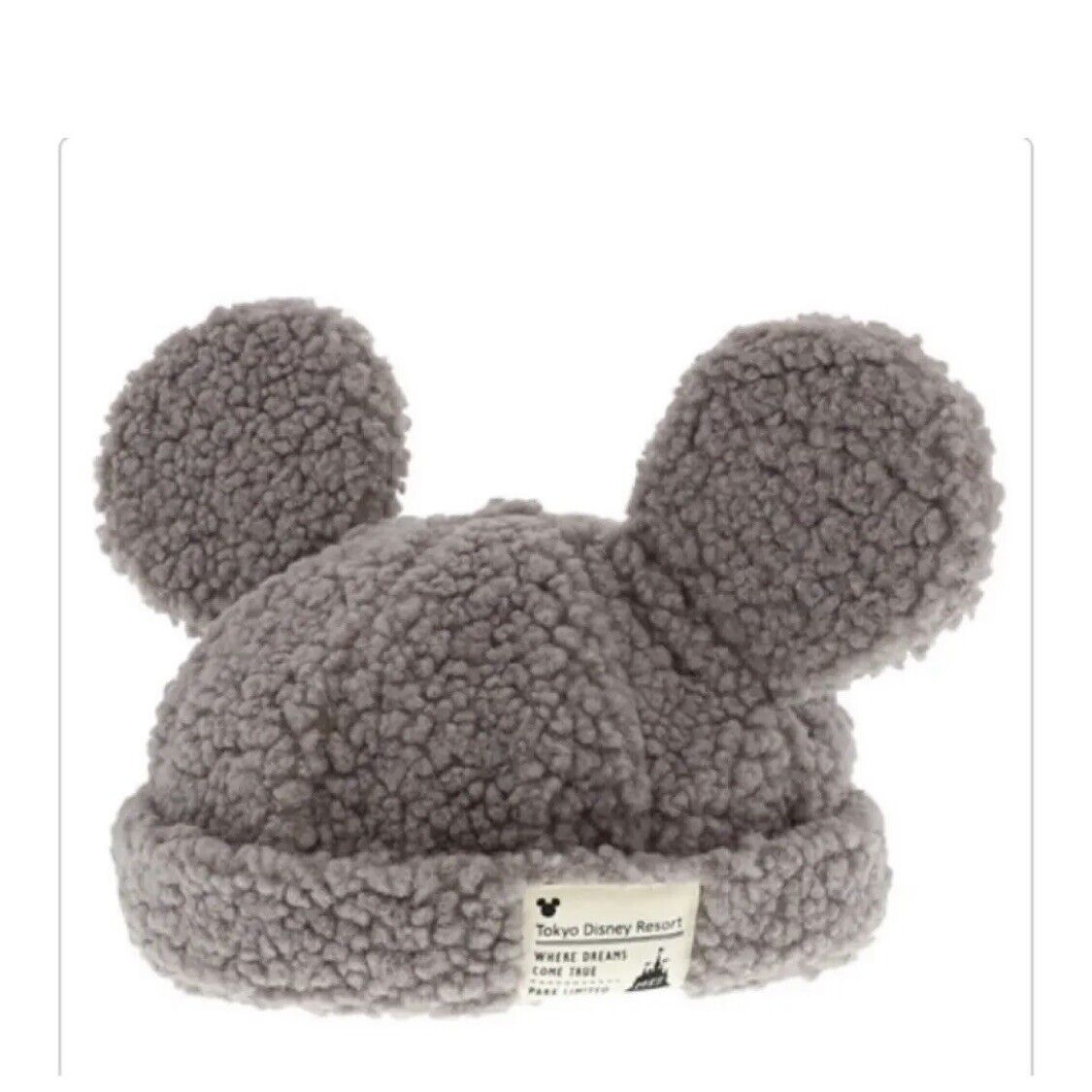 Japan Tokyo Disney Resort Store Ears HeadBand Hat Fluffy Grey CAP park