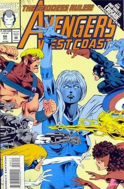 Avengers West Coast (1989) #96 Direct Market VF+. Stock Image