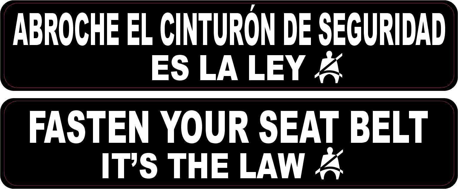 5in x 1in Spanish English Fasten Your Seat Belt Vinyl Stickers Car Vehicle Decal