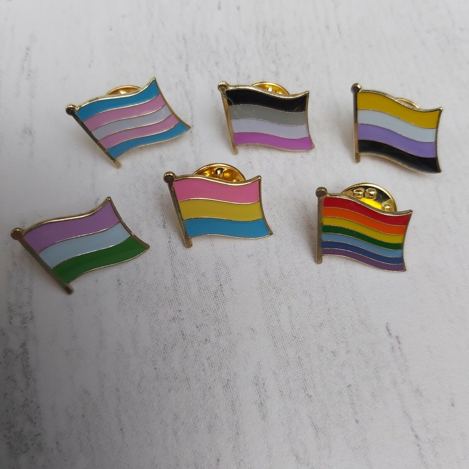 LGBTQ+ FLAG PIN BADGE Pride Asexual Transgender NonBinary Pansexual FREE POSTAGE
