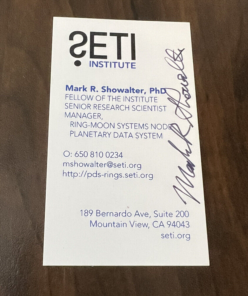 Scientist Mark Showalter SETI signed autograph signed business card