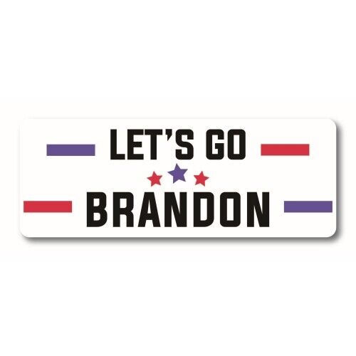 Let's Go Brandon White Magnet Decal, 3x8 Inches Automotive Magnet for Car Truck