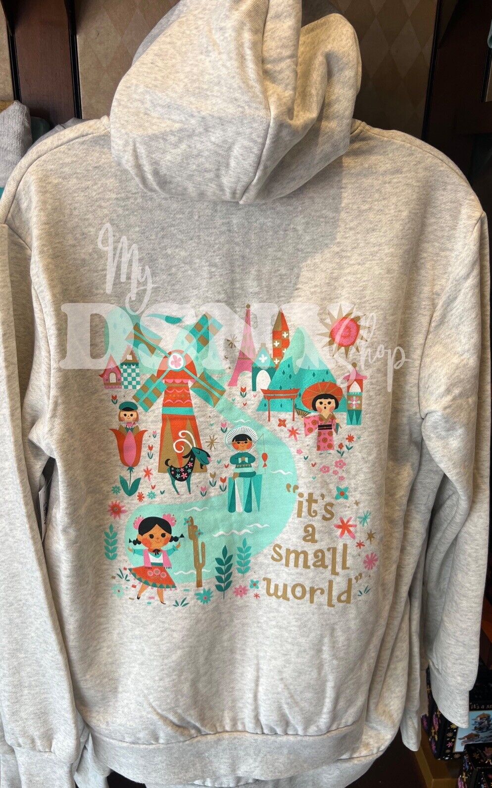 2024 Disney World Parks It’s A Small World Ride Zip Up Hoodie Adult Size Large