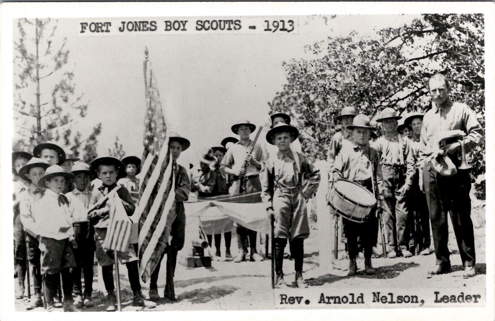 Fort Jones Boy Scouts in 1913 Rev Arnold Nelson Leader c1950s Photo Postcard Y4