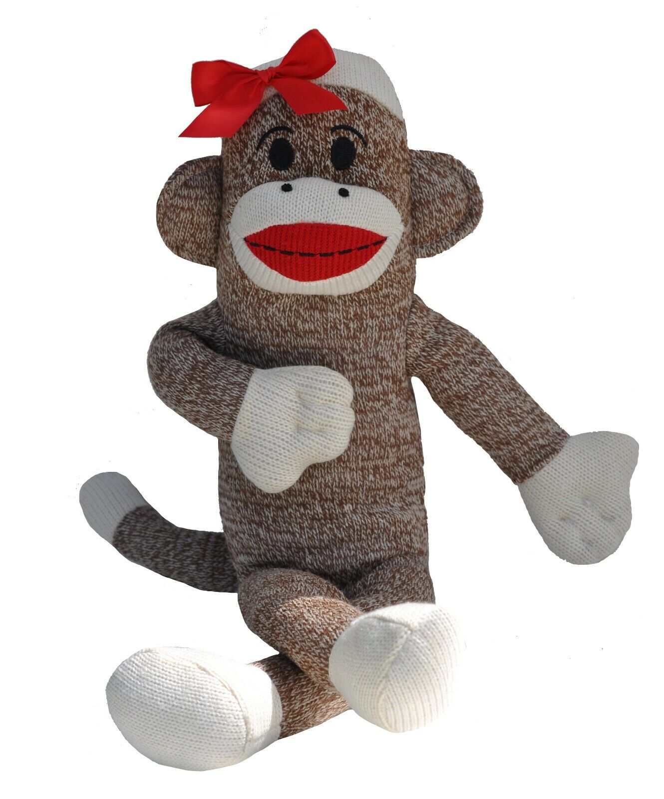Sock Monkey Plush Cute Stuffed Animal Soft Toy Chimpanzee Girls Christmas Gift 