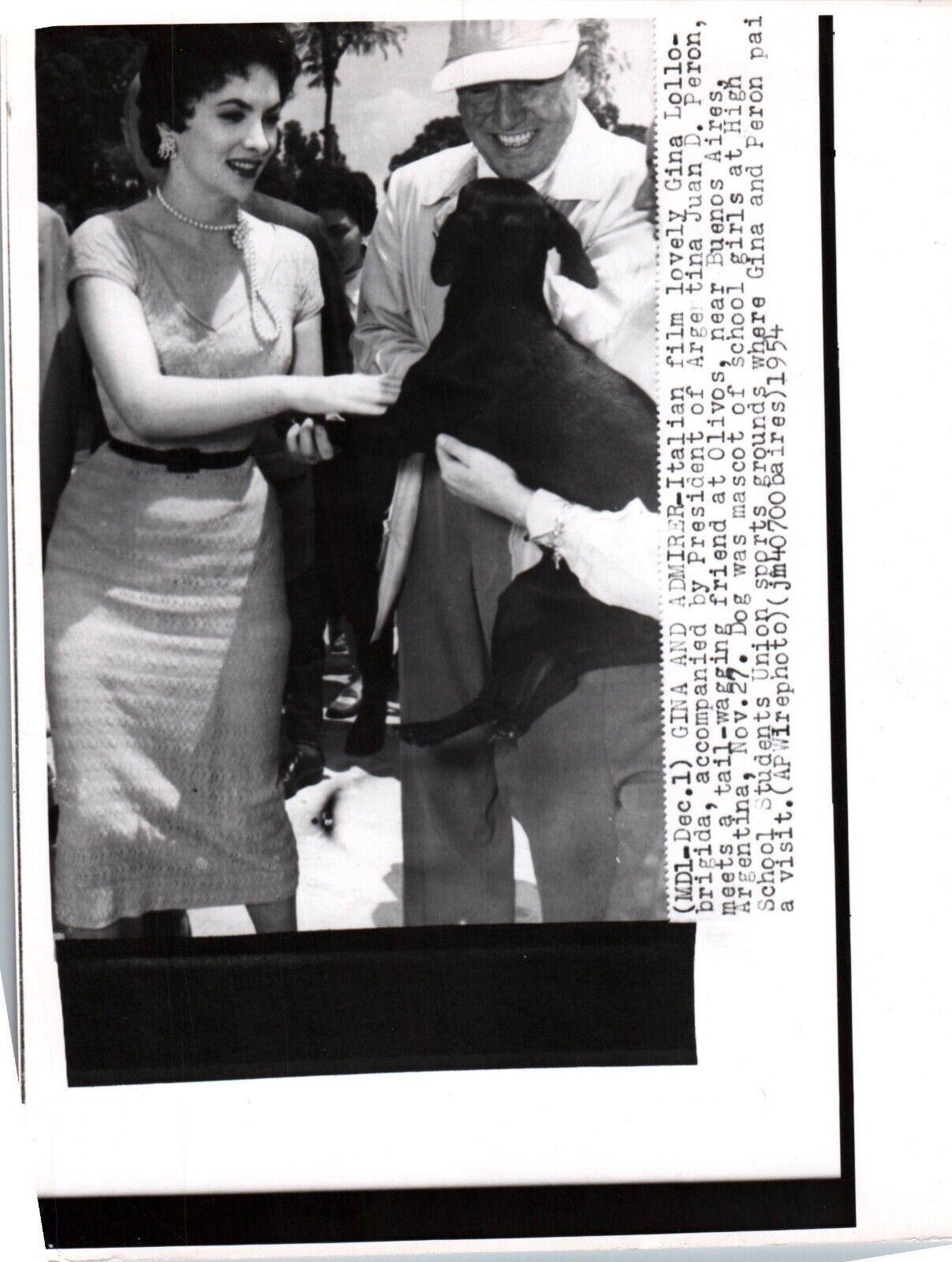 Gina Lollobrigida + Juan D. Peron (1954) ❤ Original Vintage Photo K 359