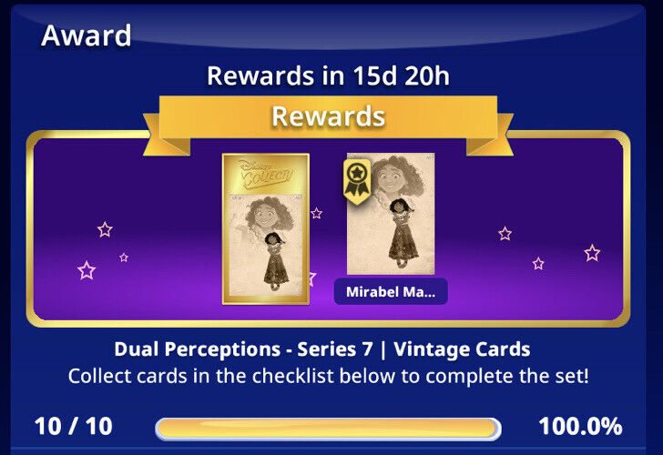 Topps Disney Collect DUAL PERCEPTIONS Series 7 Vintage Card Set Digital cards
