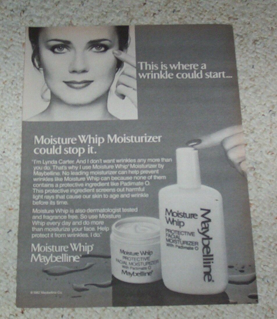1983 print ad page - Maybelline Moisture Whip LYNDA CARTER beauty Advertising