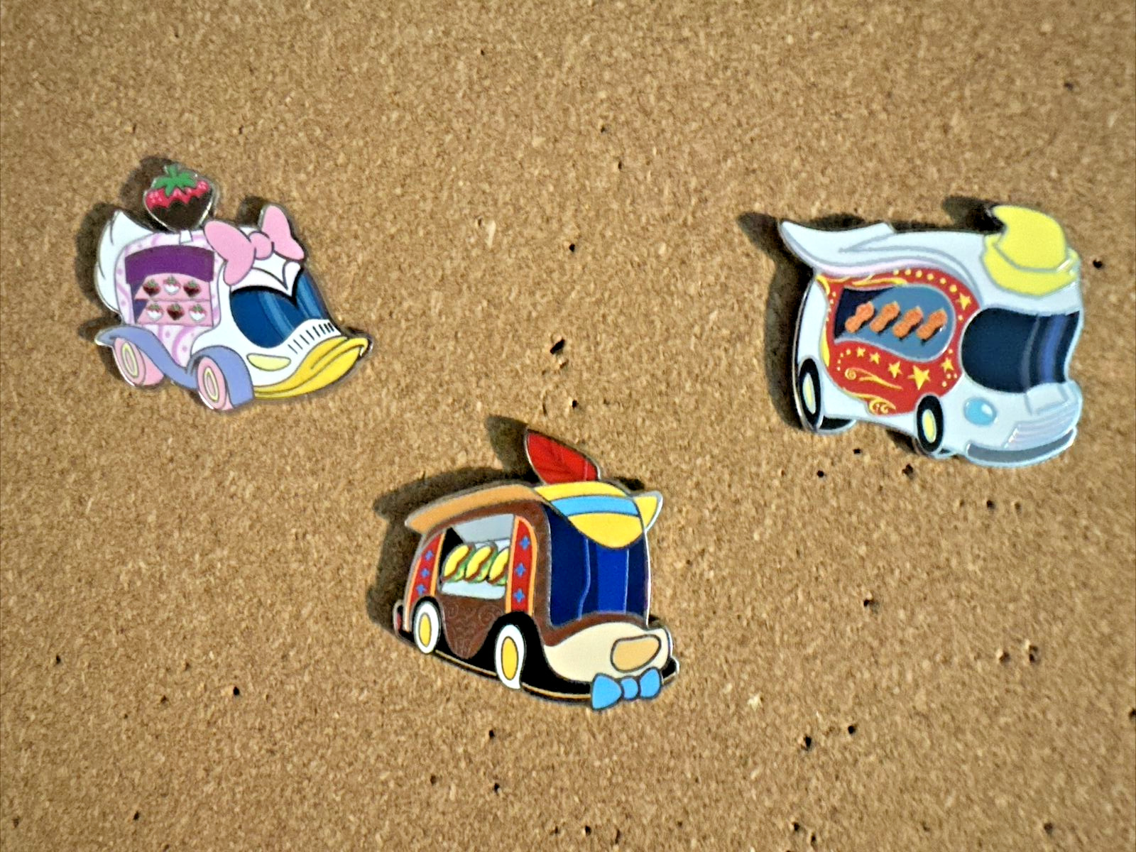 2023 Disney Parks Food Trucks Mystery Pin lot of 3 - Daisy Duck-Pinocchio-Dumbo