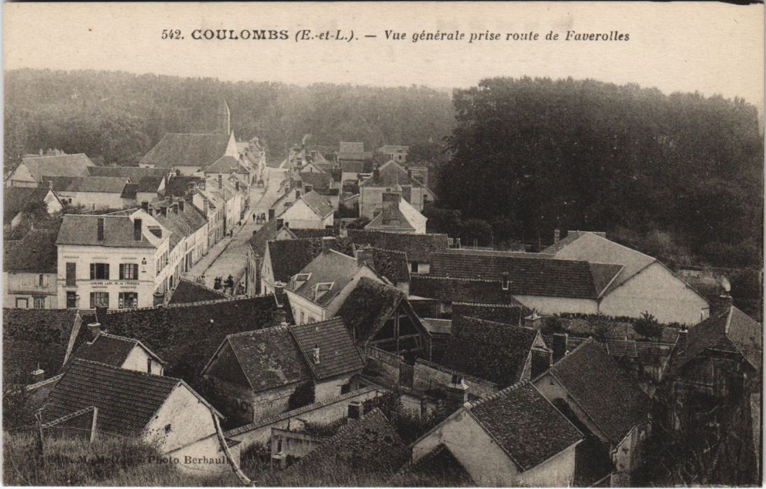 CPA COULOMBS - General view taken route from Faverolles (131619)