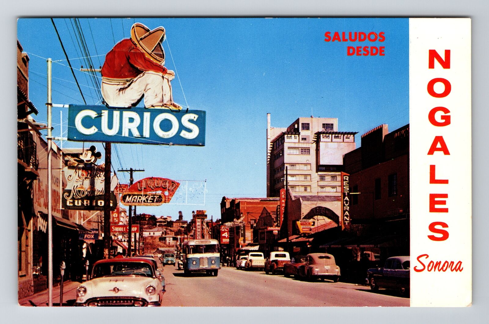 Nogales SO-Sonora, Main Shopping Street, Vintage Postcard