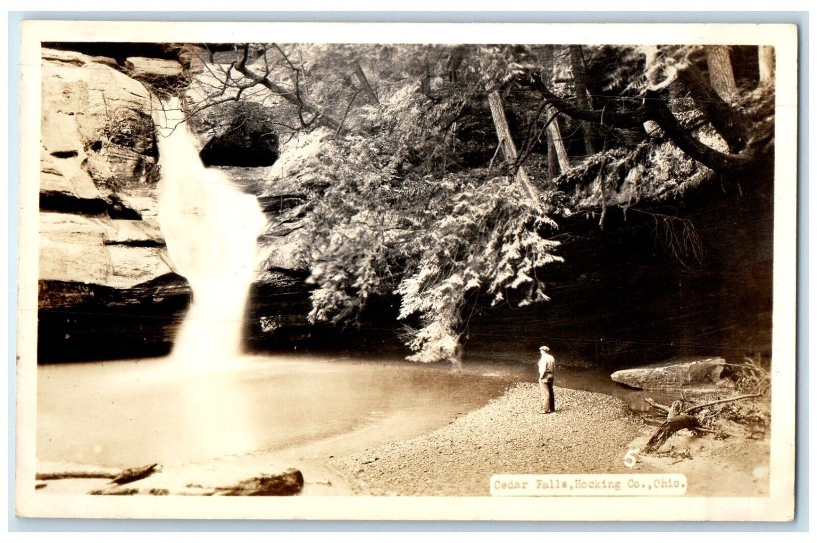 c1910's View Of Cedar Falls Hocking Co. Ohio OH RPPC Photo Antique Postcard