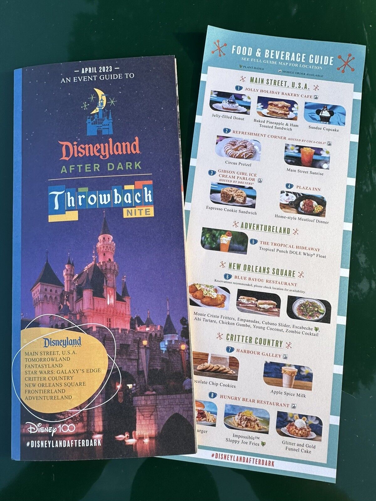 Disneyland After Dark Throwback Nite Night Park Map 2023 + Food Guide Disney 100
