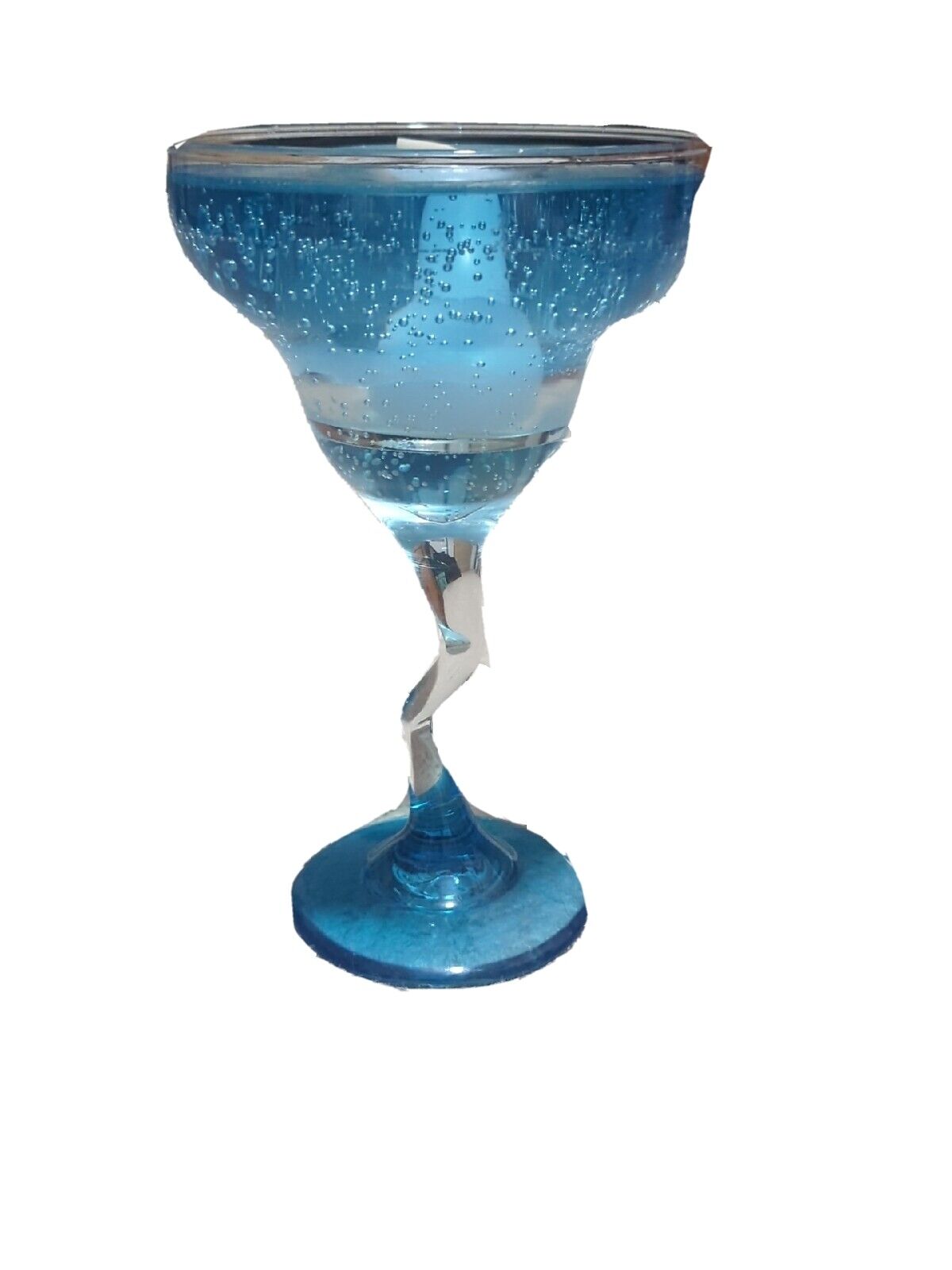 Vintage Blown Sky Blue Margarita Glass Candle